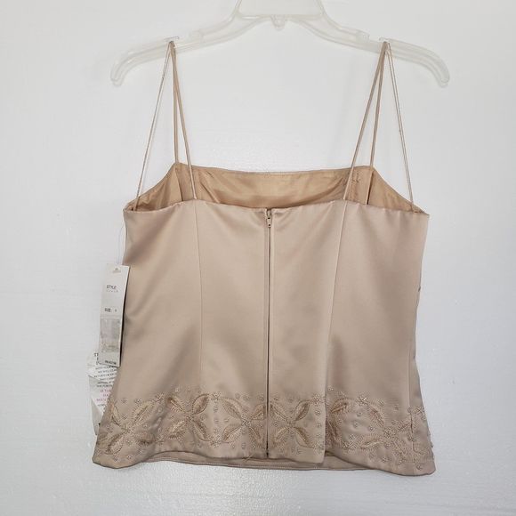 NWT Donna Morgan Ivory Camisole Style Lined Blouse with Embroidered Hem, Size 8 - Picture 10 of 10